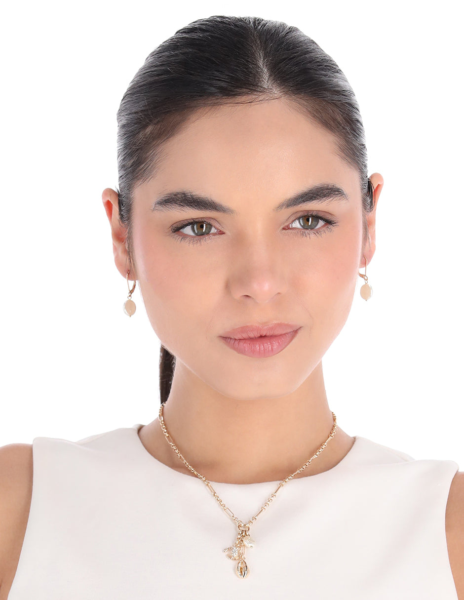 Boxset Collar Y Aretes Anne Klein Color Dorado 01B01454 Para Dama