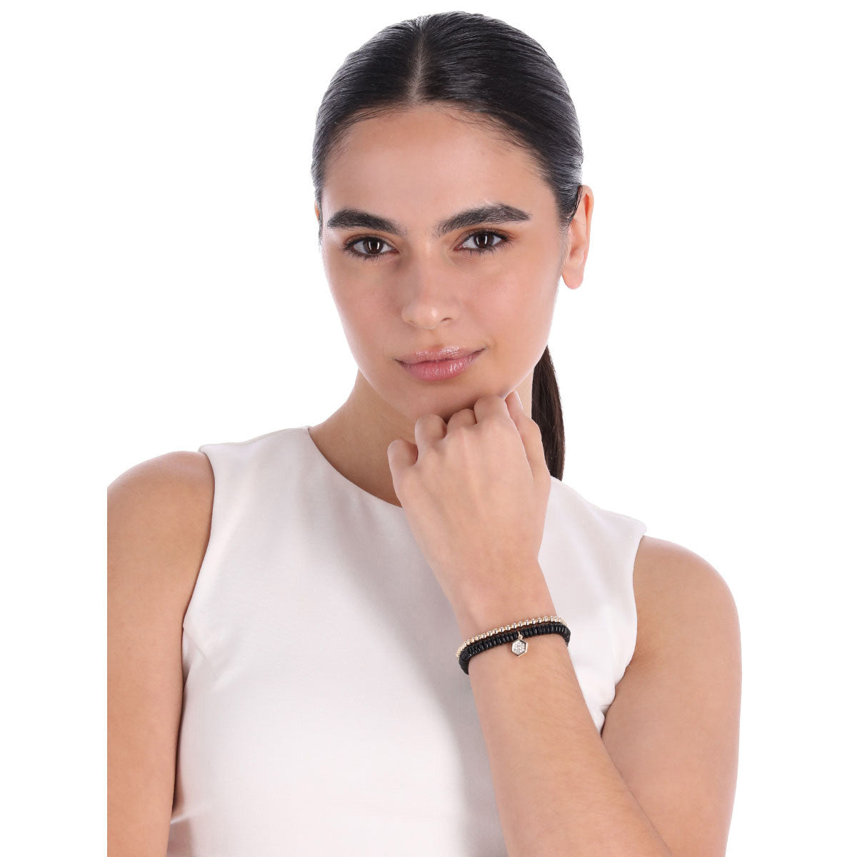 Pulsera DKNY Color Dorado/Negro 04B00304 Para Dama