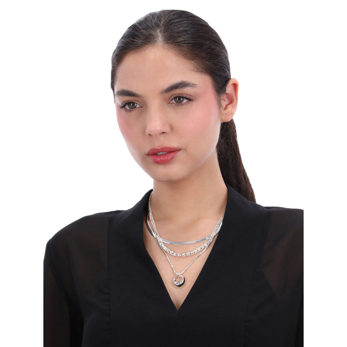Collar Nine West Color Plateado 19N01216 Para Dama