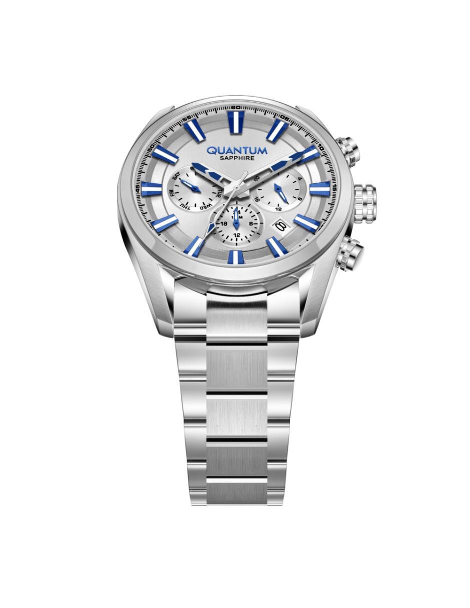 Reloj Quantum Color Plateado Adg1219.330 Para Caballero