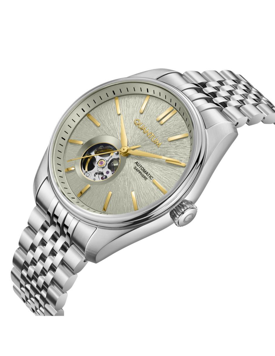 Reloj Quantum Color Plateado Qmg1207.570 Para Caballero