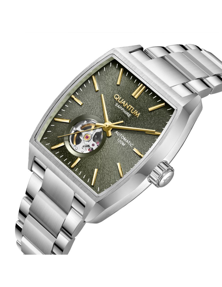 Reloj Quantum Color Plateado Qmg1226.370 Para Caballero