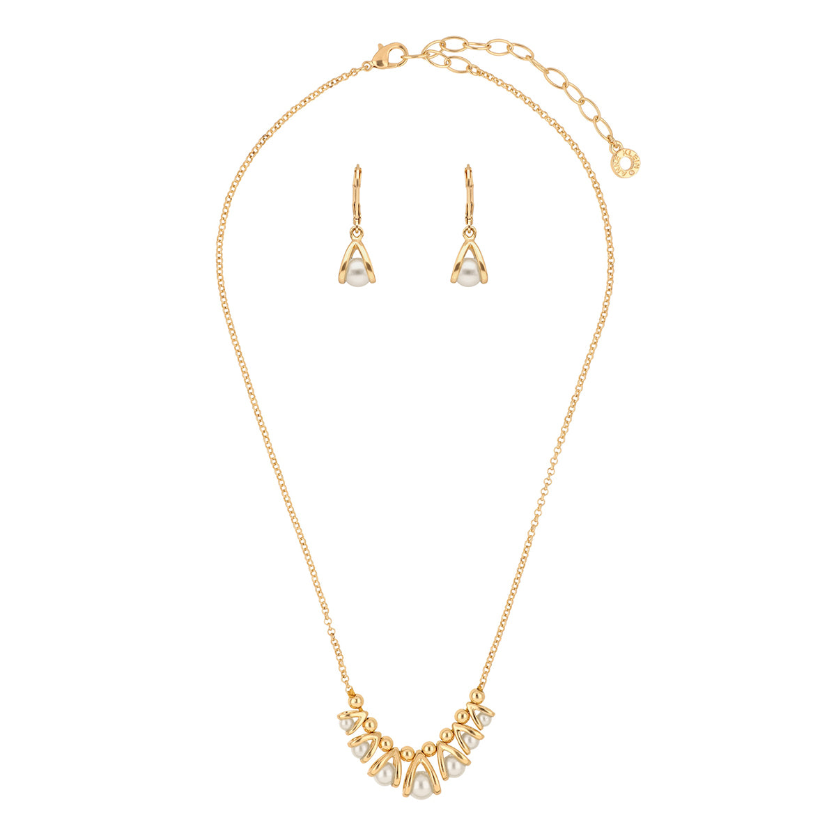 Boxset Collar Y Aretes Anne Klein Color Dorado 01B01390 Para Dama