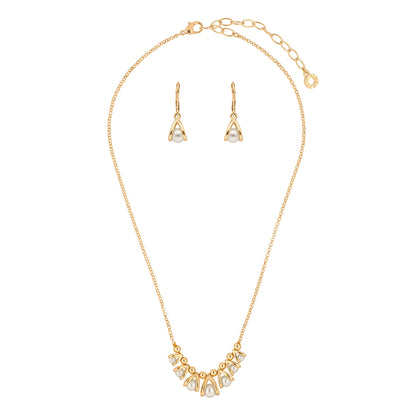 Boxset Collar Y Aretes Anne Klein Color Dorado 01B01390 Para Dama