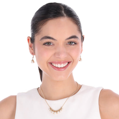 Boxset Collar Y Aretes Anne Klein Color Dorado 01B01390 Para Dama