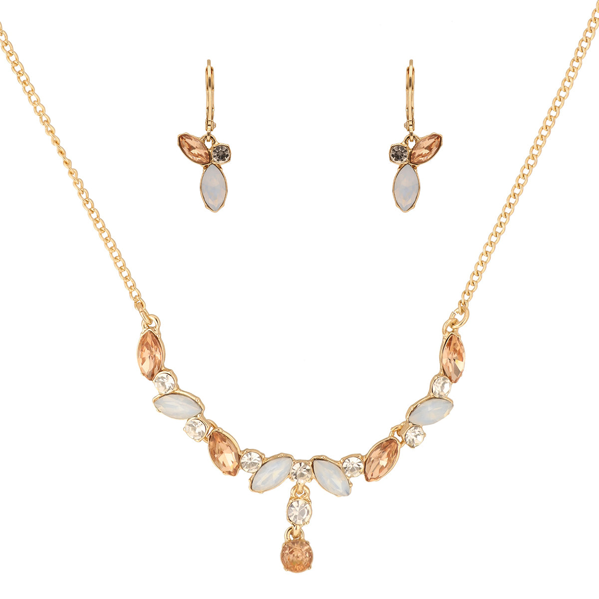 Boxset Collar Y Aretes Anne Klein Color Dorado 01B01400 Para Dama