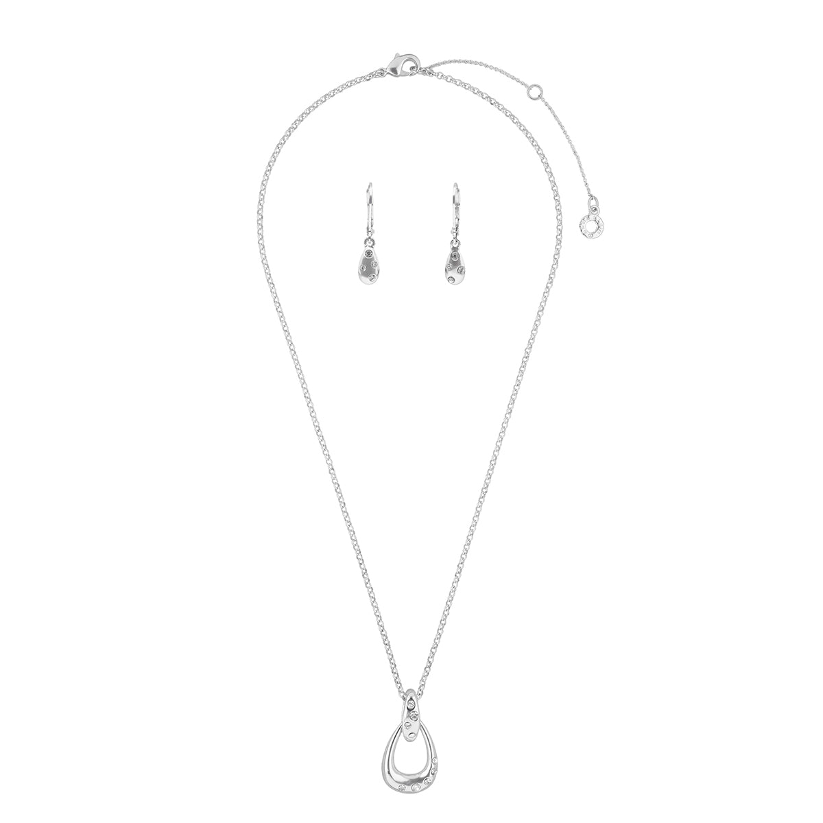 Boxset Collar Y Aretes Anne Klein Color Plateado 01B01401 Para Dama
