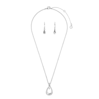 Boxset Collar Y Aretes Anne Klein Color Plateado 01B01401 Para Dama