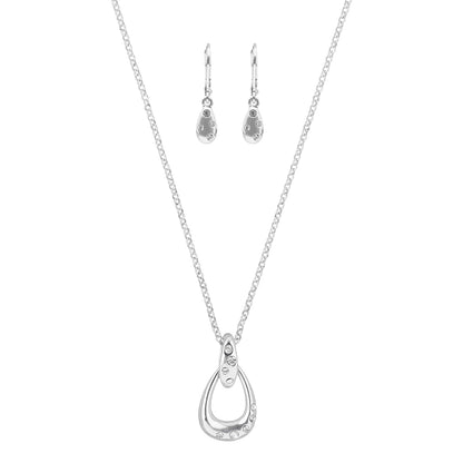 Boxset Collar Y Aretes Anne Klein Color Plateado 01B01401 Para Dama