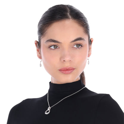 Boxset Collar Y Aretes Anne Klein Color Plateado 01B01401 Para Dama