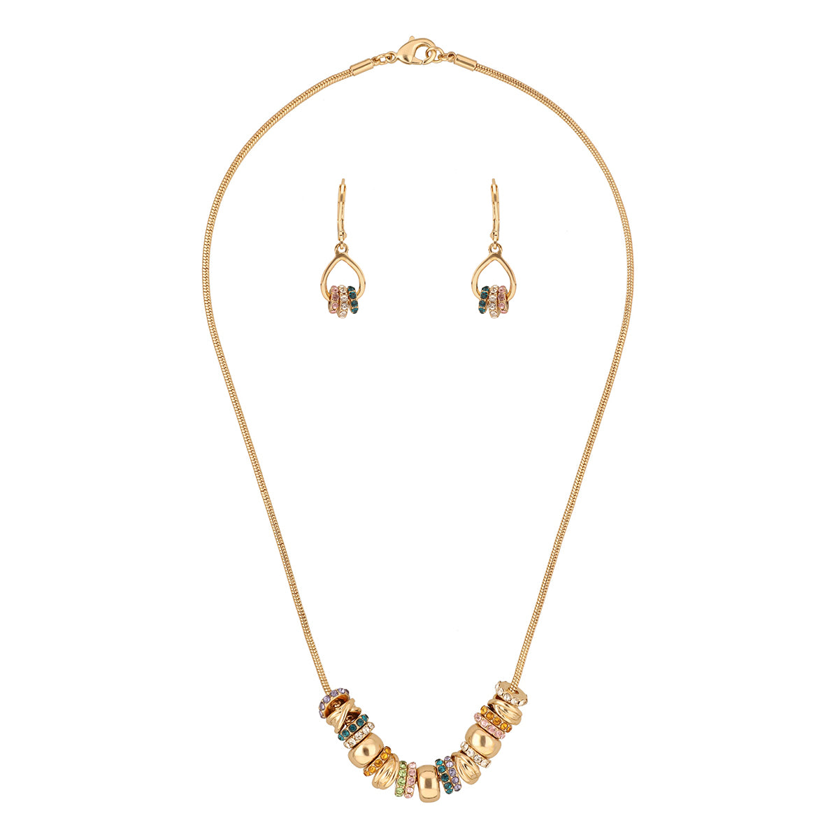 Boxset Collar Y Aretes Anne Klein Color Dorado 01B01403 Para Dama