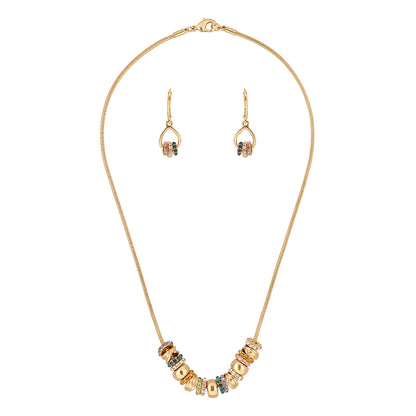Boxset Collar Y Aretes Anne Klein Color Dorado 01B01403 Para Dama