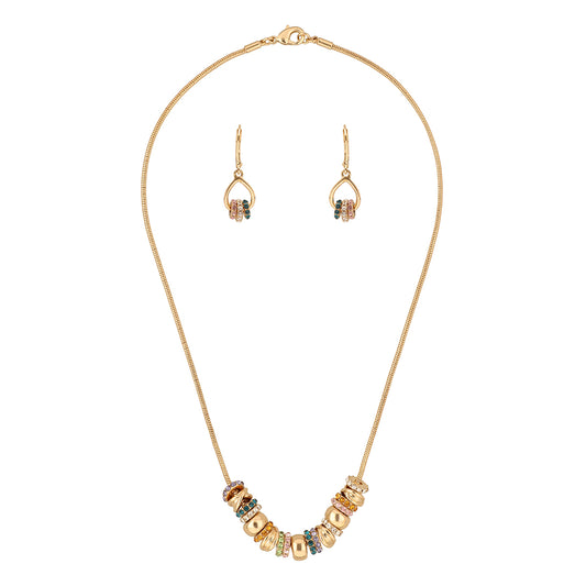 Boxset Collar Y Aretes Anne Klein Color Dorado 01B01403 Para Dama