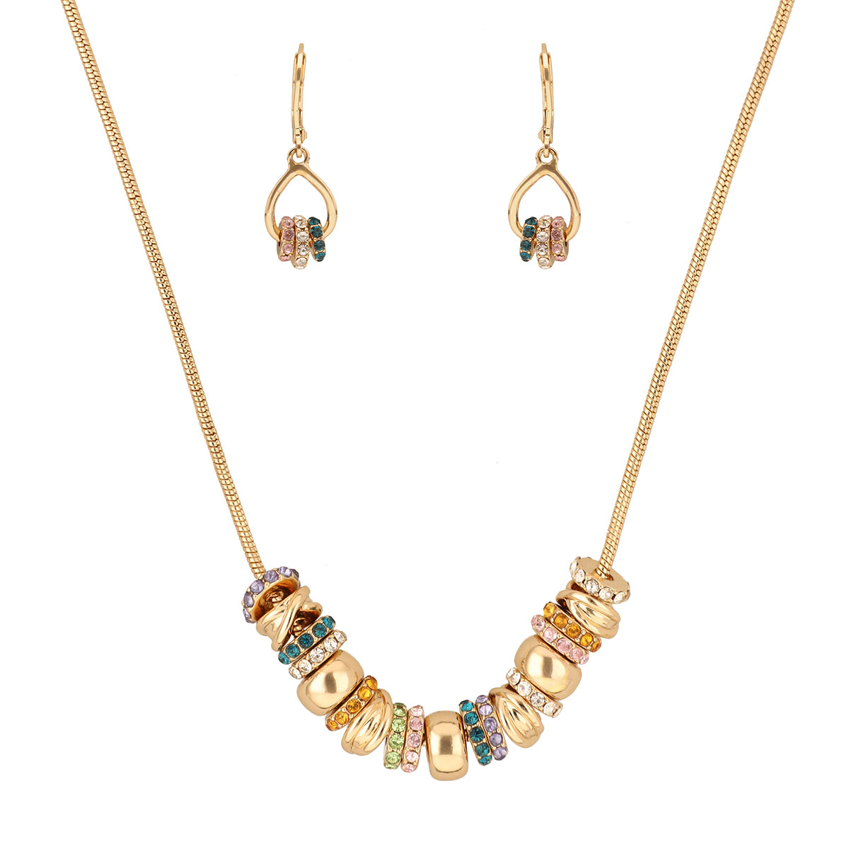 Boxset Collar Y Aretes Anne Klein Color Dorado 01B01403 Para Dama