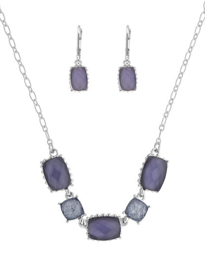 Boxset Collar Y Aretes Anne Klein Color Plateado 01B01456 Para Dama
