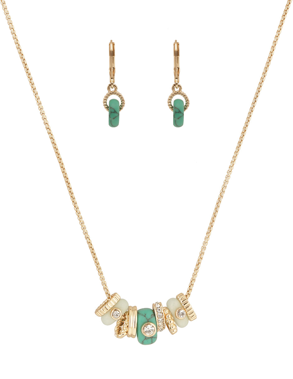 Boxset Collar Y Aretes Anne Klein Color Dorado 01B01463 Para Dama