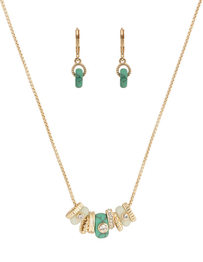 Boxset Collar Y Aretes Anne Klein Color Dorado 01B01463 Para Dama