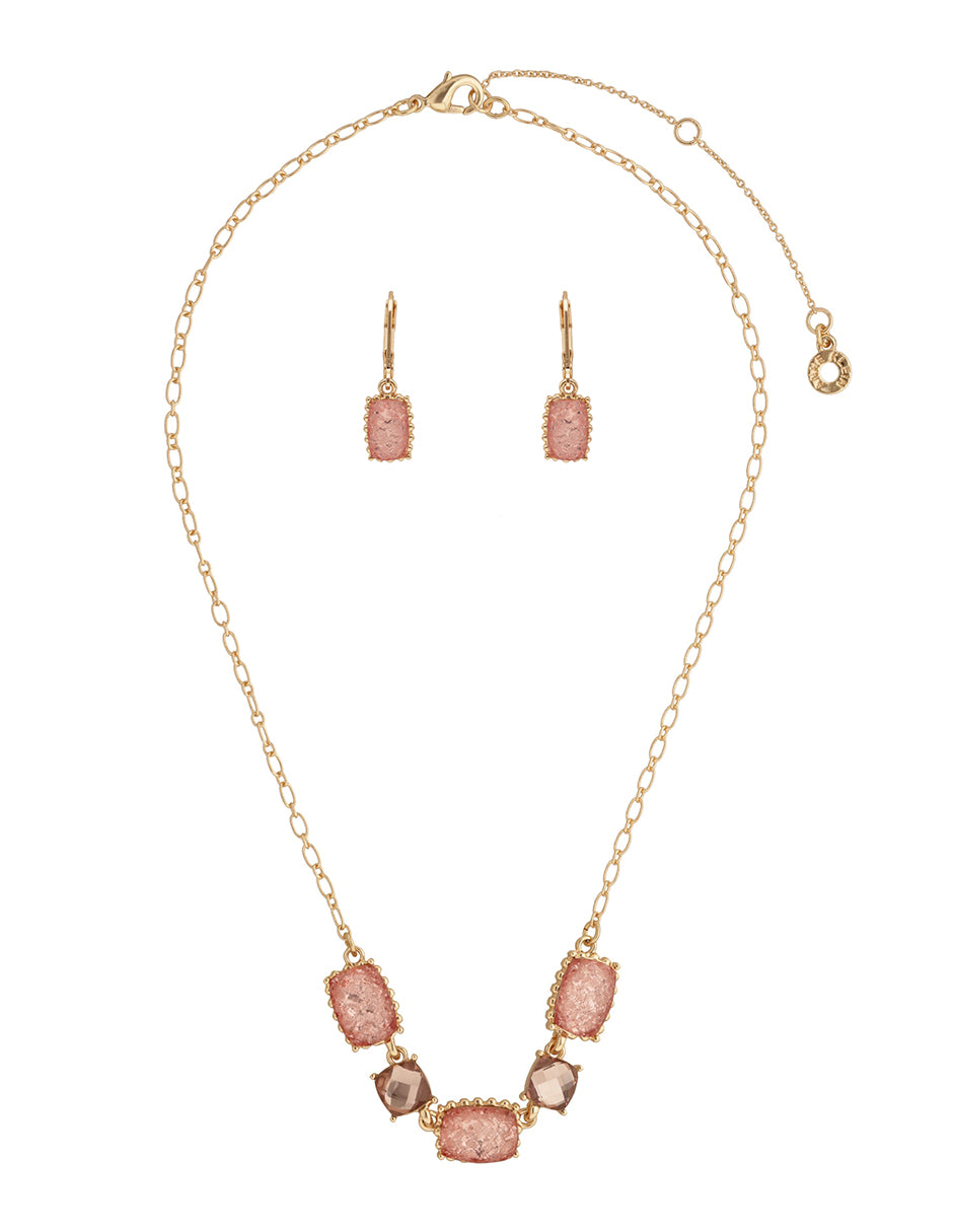 Boxset Collar Y Aretes Anne Klein Color Dorado 01B01465 Para Dama