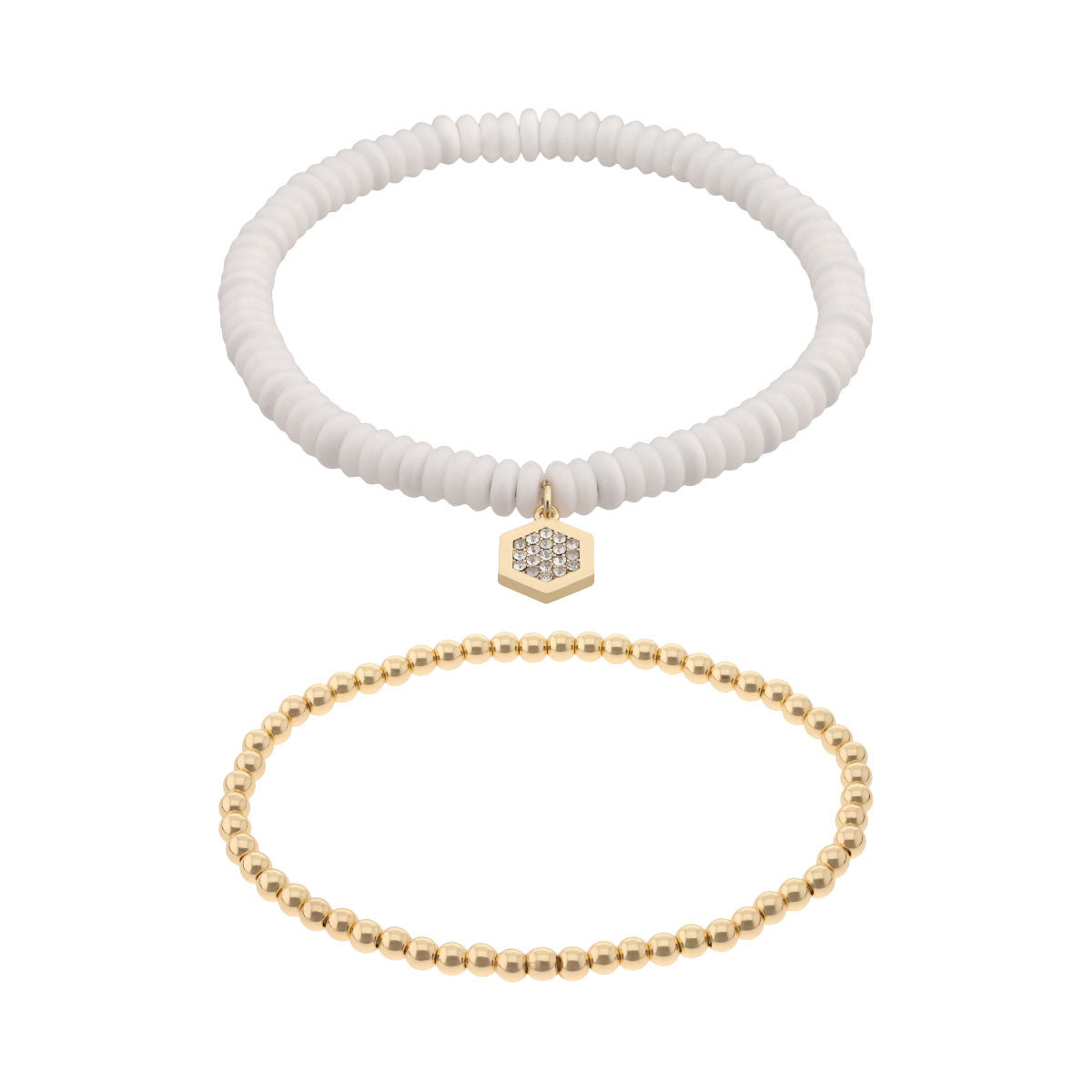 Pulsera DNKY Color Dorado/Blanco 04B00305 Para Dama