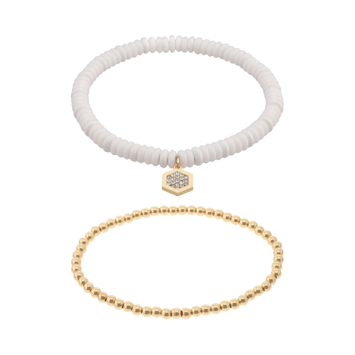 Pulsera DKNY Color Dorado/Blanco 04B00305 Para Dama