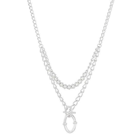 Collar Napier color plateado 17N00217