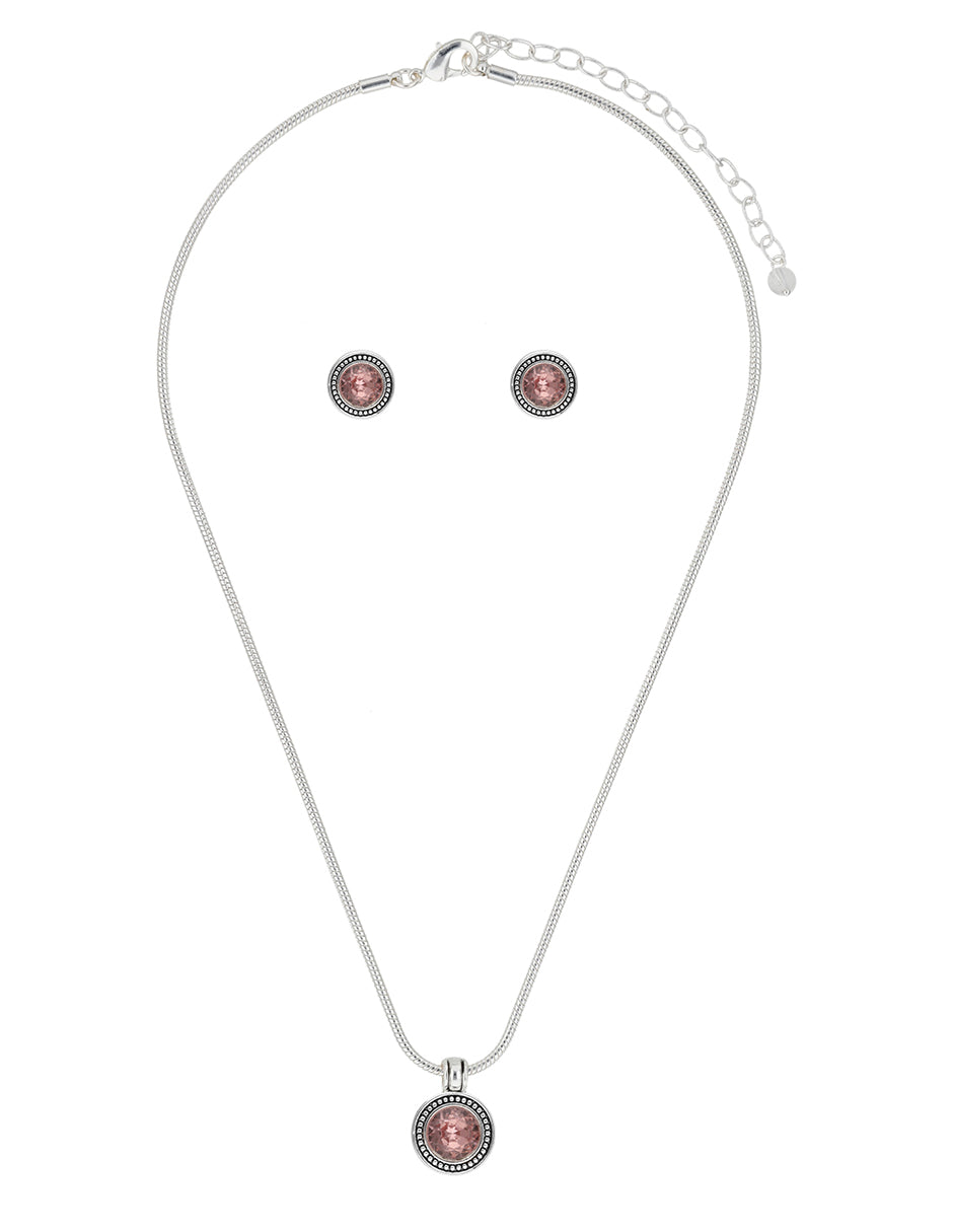 Box Set Collar Y Aretes Napier Color Plateado 17S00105 Para Dama