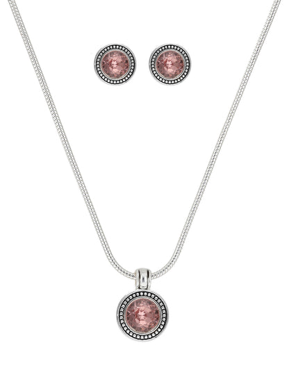 Box Set Collar Y Aretes Napier Color Plateado 17S00105 Para Dama