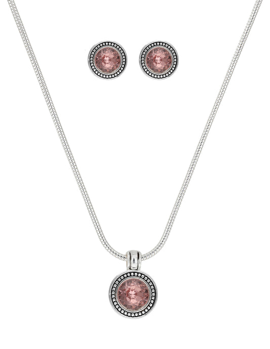 Box Set Collar Y Aretes Napier Color Plateado 17S00105 Para Dama