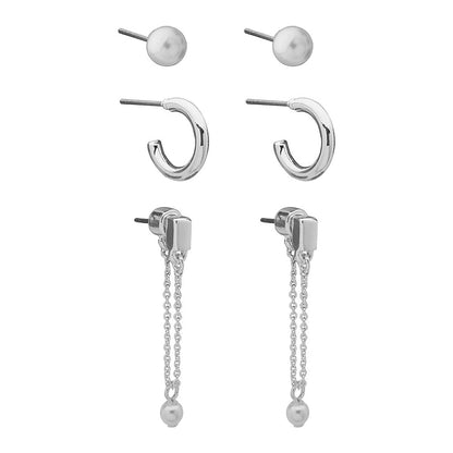 Aretes Nine West color plateado 19G00339