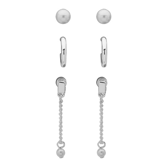 Aretes Nine West color plateado 19G00339