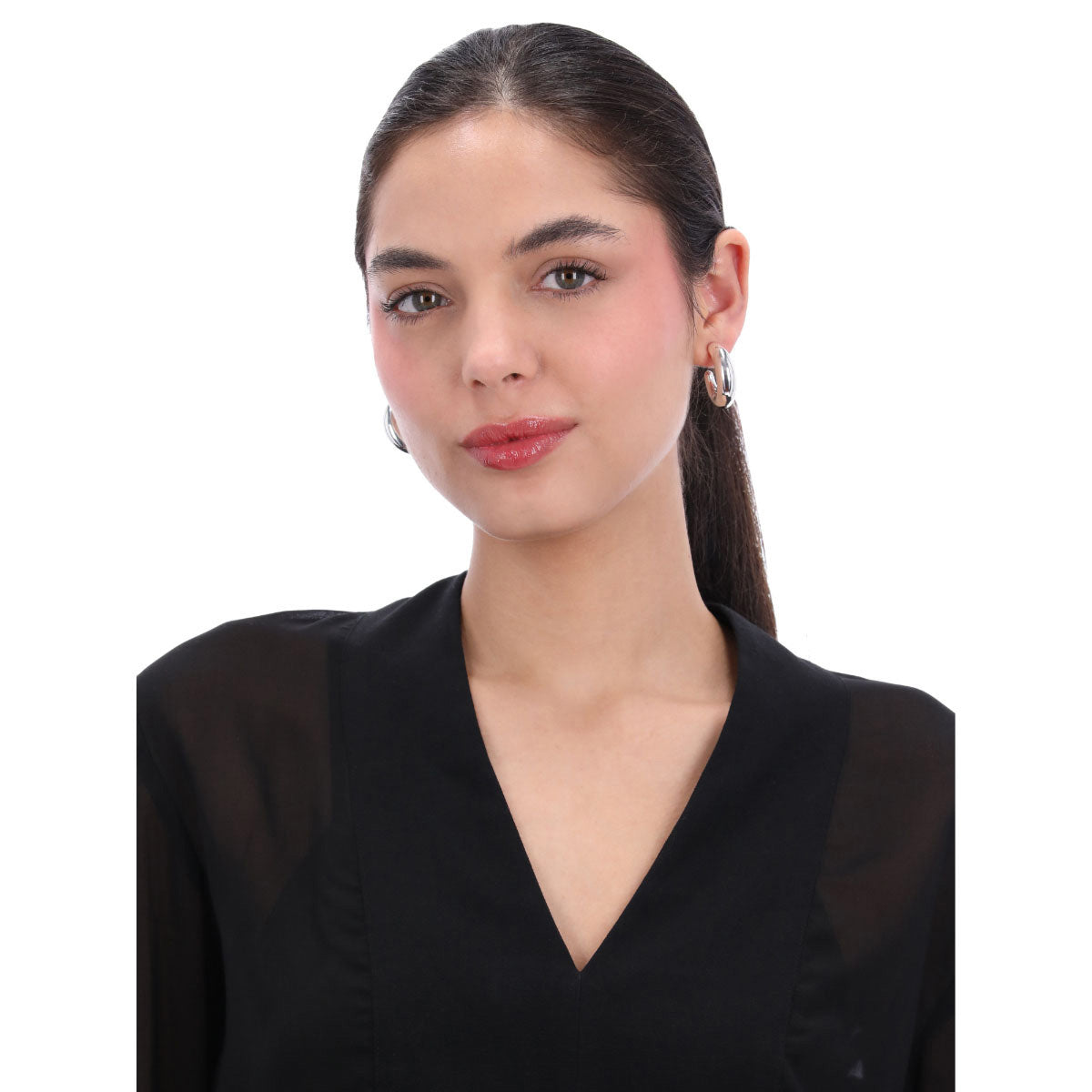 Aretes Nine West Color Plateado 19G03373 Para Dama