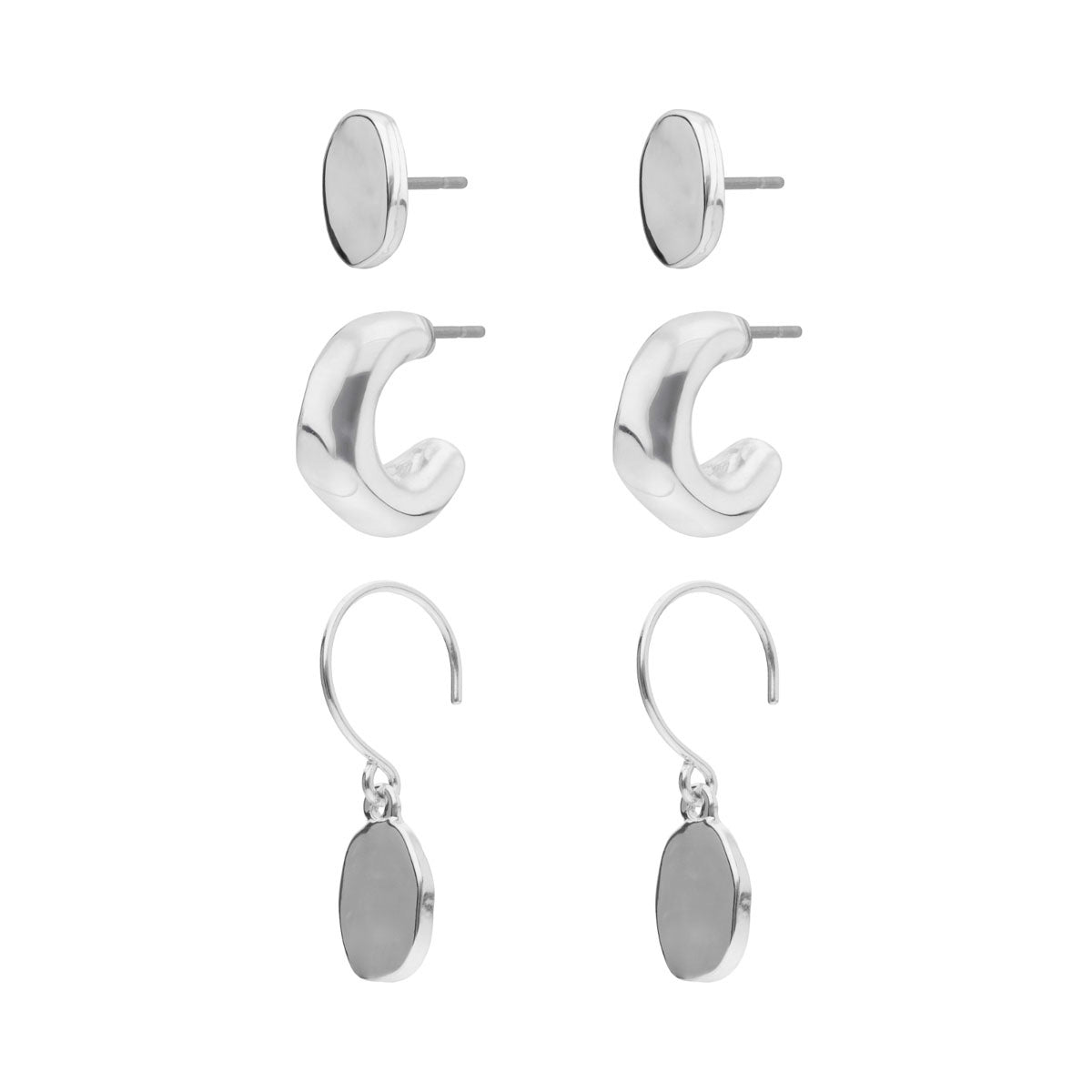 Aretes Nine West Color Plateado 19G03445 Para Dama
