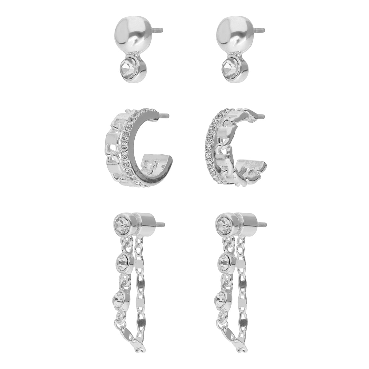 Aretes Nine West Color Plateado 19G04416 para Dama