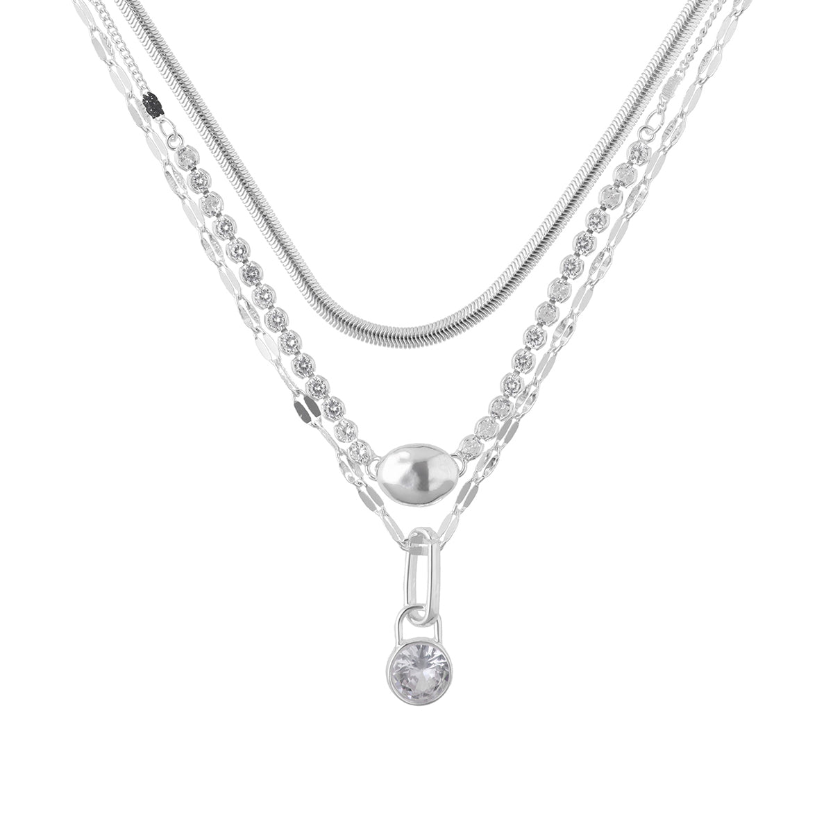 Collar Nine West Color Plateado 19N01532 para Dama