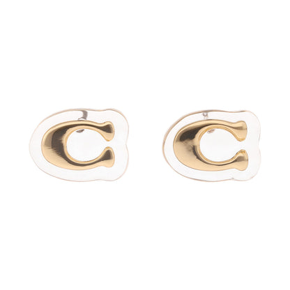Aretes Coach Color Dorado Con Esmalte 37541368Gld710 Para Dama