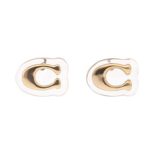 Aretes Coach Color Dorado Con Esmalte 37541368Gld710 Para Dama