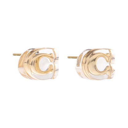 Aretes Coach Color Dorado Con Esmalte 37541368Gld710 Para Dama