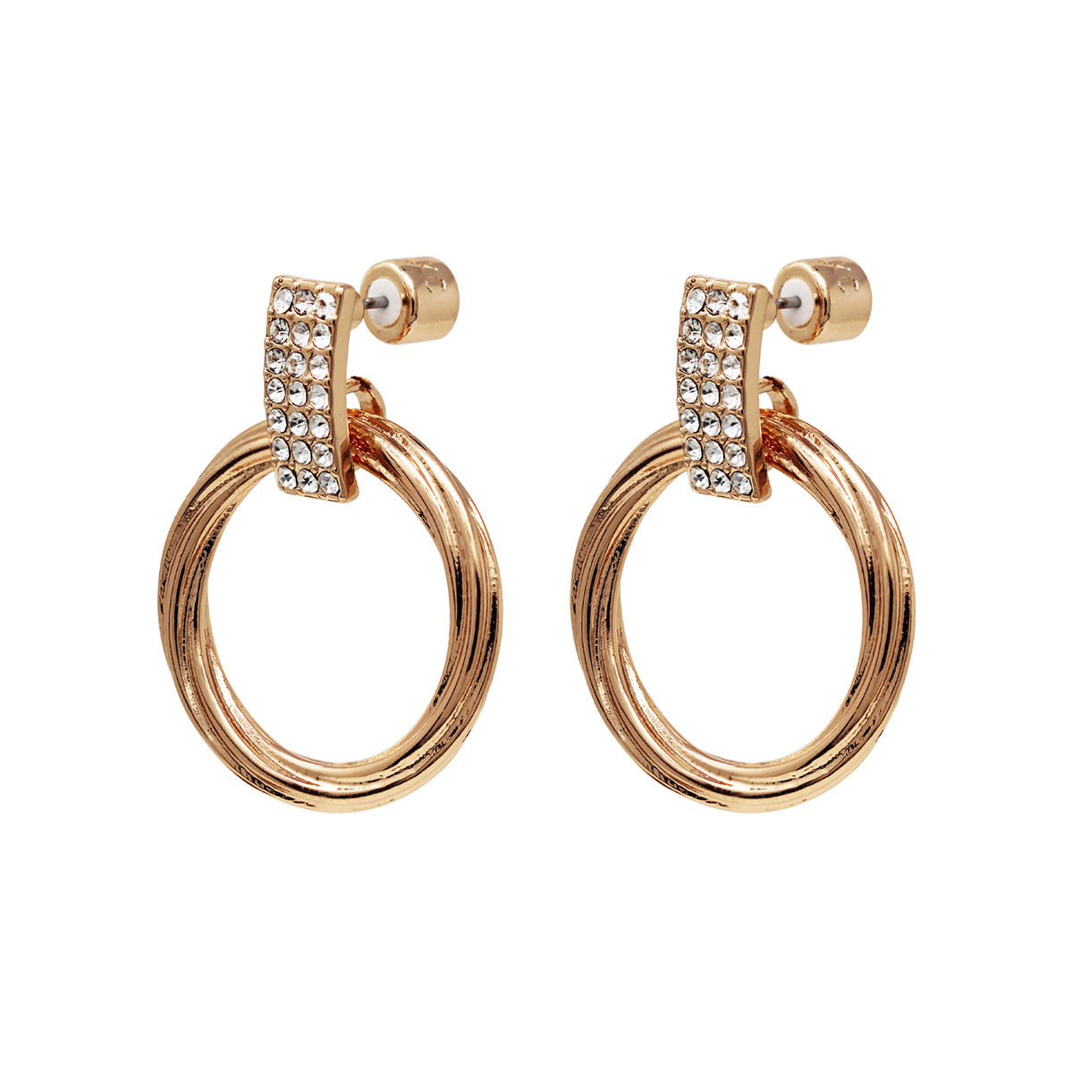 Set Aretes Kcny Color Oro Rosado 60556003-E74 Para Dama