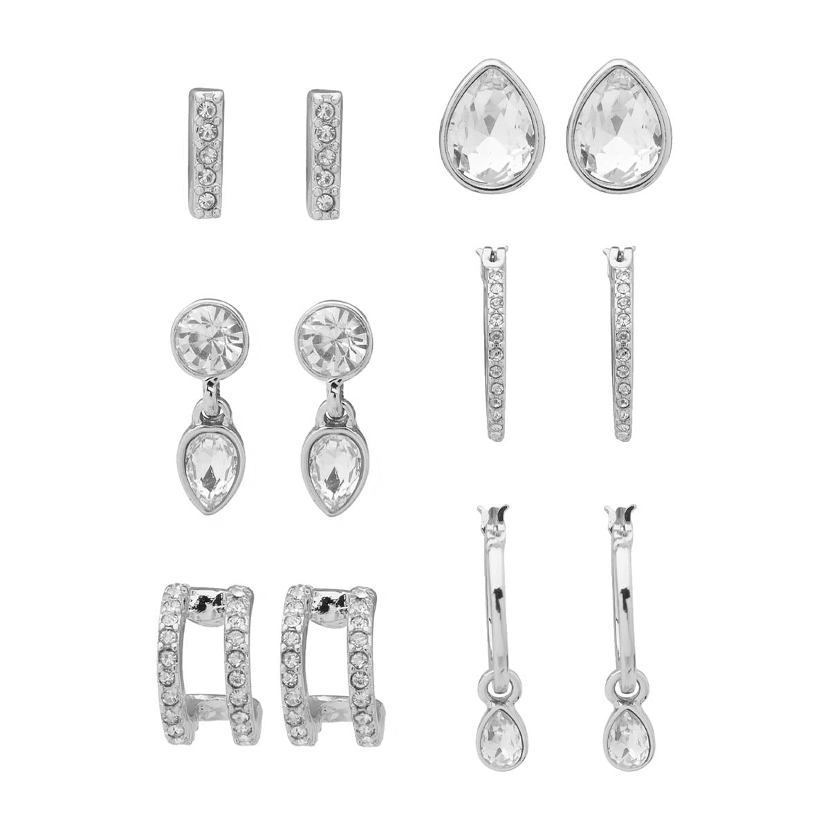 Aretes Nine West color plateado 60567424-G03