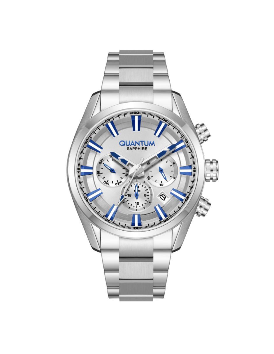 Reloj Quantum Color Plateado Adg1219.330 Para Caballero