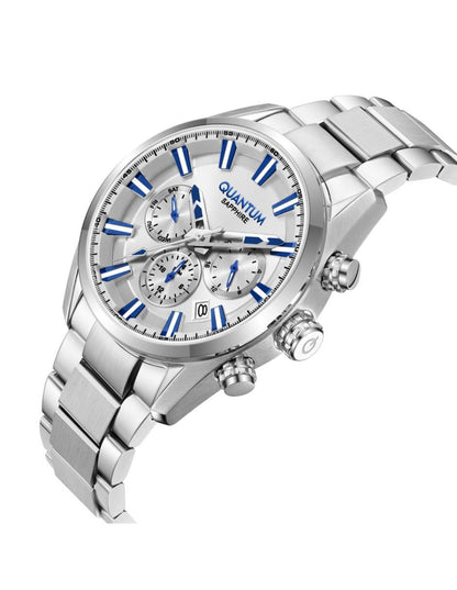 Reloj Quantum Color Plateado Adg1219.330 Para Caballero