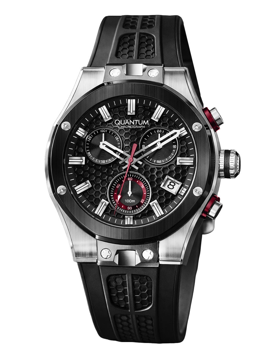 Reloj Quantum Color Negro Hng1230.351 Para Caballero