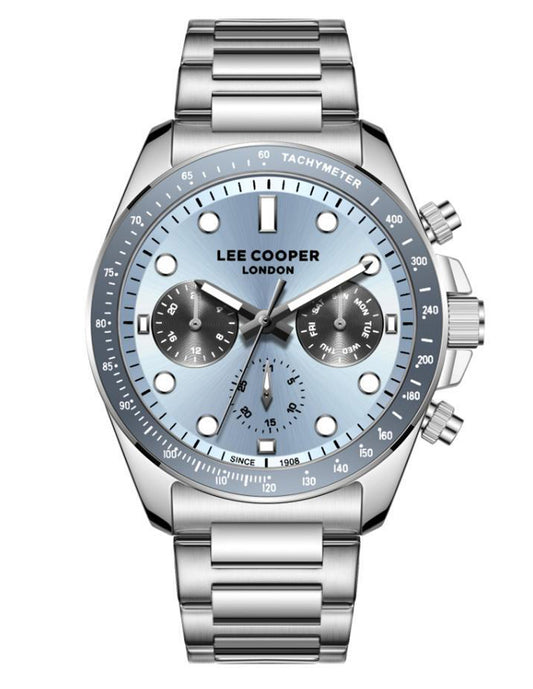 Reloj Lee Cooper Color Plateado Lc08215.300 Para Caballero