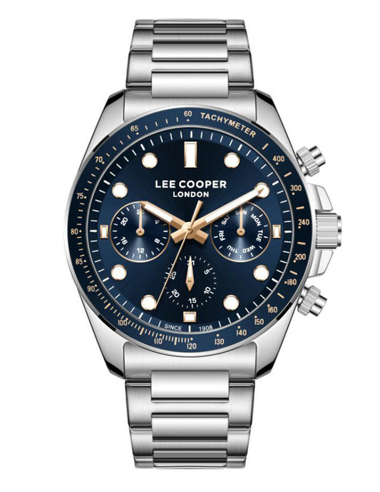 Reloj Lee Cooper Color Plateado Lc08215.360 Para Caballero