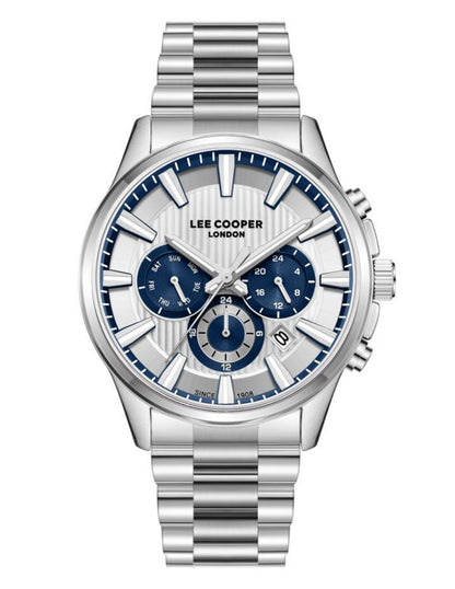 Reloj Lee Cooper Color Plateado Lc08216.330 Para Caballero