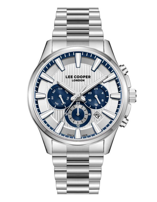 Reloj Lee Cooper Color Plateado Lc08216.330 Para Caballero