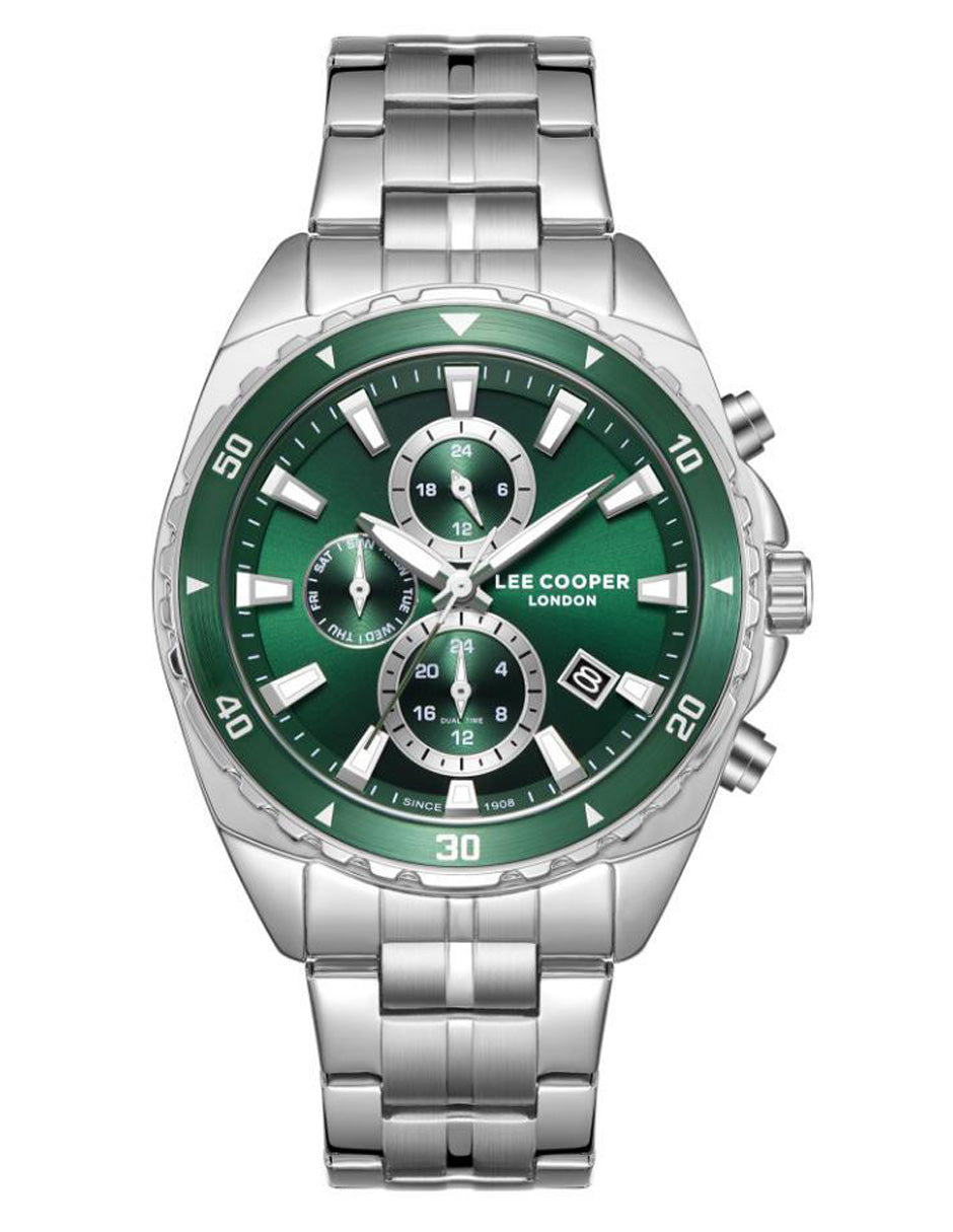 Reloj Lee Cooper Color Plateado Lc08217.370 Para Caballero