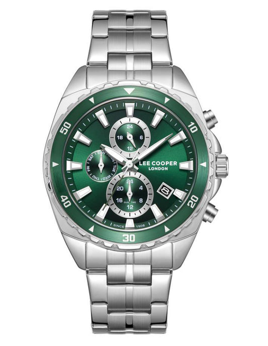 Reloj Lee Cooper Color Plateado Lc08217.370 Para Caballero
