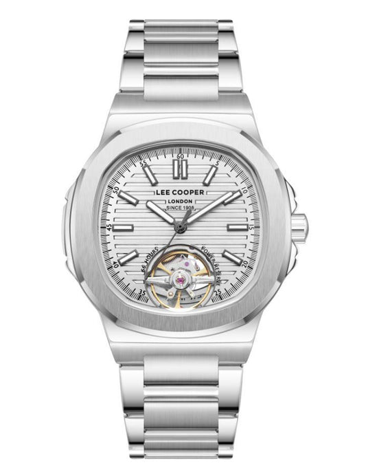 Reloj Lee Cooper Color Plateado Lc08227.330 Para Caballero