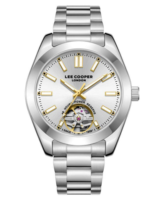 Reloj Lee Cooper Color Plateado Lc08228.330 Para Caballero